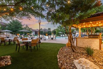 Patio with tables and chairs